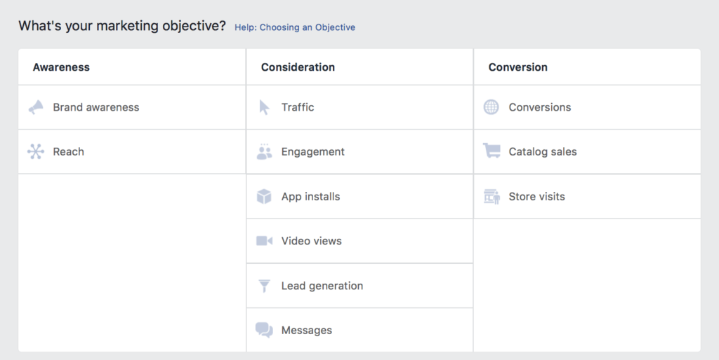 choosing the right Facebook ad objective