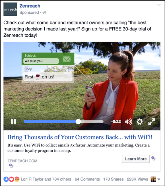 video views objective Facebook Ads